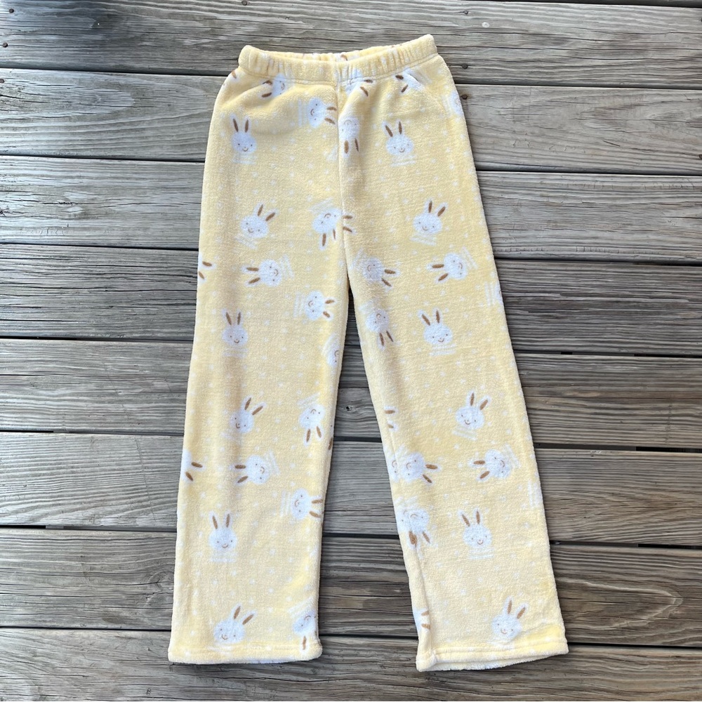 Yellow bunny pajama pants